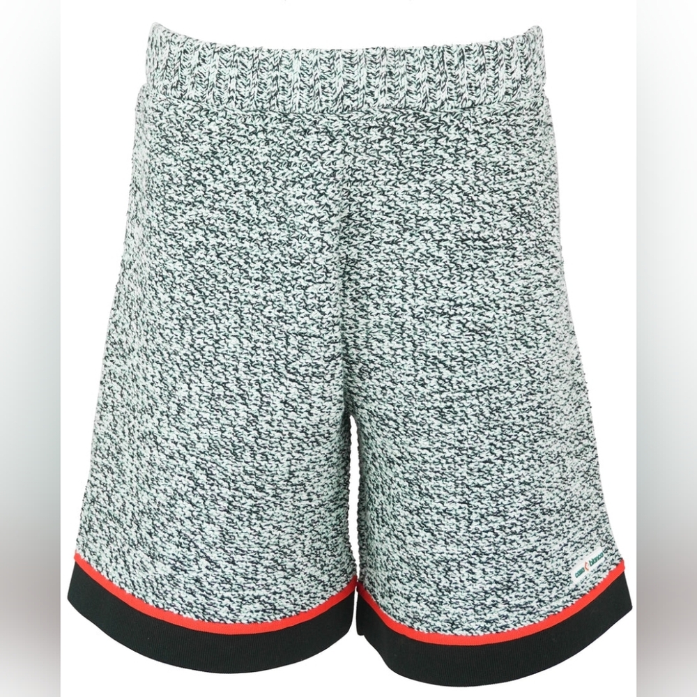 nwt Casablanca Mouline Black and Mint Knit Shorts with Red Trim